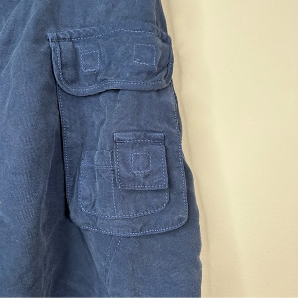 dylan clothing Tencel Cargo Shorts Cuffed and Belted Navy Size 10 - Picture 7 of 9